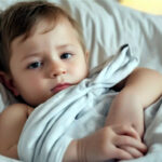 Wadenwickeln krankes Kind liegt im Bett