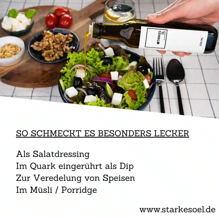 Leinöl Gericht von der Firma Starkes Öl E.U.